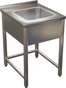 KSVI - Nerezový mycí stůl s lisovaným dřezem